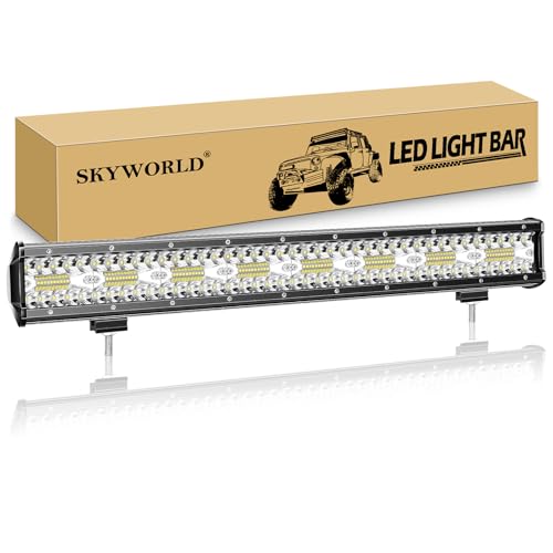 SKYWORLD LED Arbeitsscheinwerfer Bar 23 Zoll 480W LED Scheinwerfer 12V 24V Flutlicht Reflektor Combo Arbeitslicht Zusatzscheinwerfer für Auto Offroad Traktor Bagger PKW LKW KFZ SUV UTV ATV SKYWORLD LED Arbeitsscheinwerfer Bar 23 Zoll 480W LED Scheinwerfer 12V 24V Flutlicht Reflektor Combo Arbeitslicht Zusatzscheinwerfer für Auto Offroad Traktor Bagger PKW LKW KFZ SUV UTV ATV von SKYWORLD