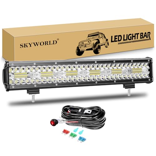 SKYWORLD LED Arbeitsscheinwerfer Bar 43cm 360W LED Scheinwerfer 12V 24V Arbeitslicht Zusatzscheinwerfer mit Kippschalter Kabelbaum für Auto Offroad Traktor PKW LKW SUV UTV ATV SKYWORLD LED Arbeitsscheinwerfer Bar 43cm 360W LED Scheinwerfer 12V 24V Arbeitslicht Zusatzscheinwerfer mit Kippschalter Kabelbaum für Auto Offroad Traktor PKW LKW SUV UTV ATV von SKYWORLD
