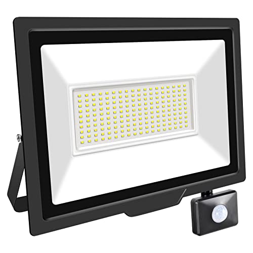 SKYWORLD LED Strahler mit Bewegungsmelder Außen 1 Stück,150W Kaltweiß Superhell LED Fluter mit Sensor IP66 Wasserdicht Scheinwerfer Wandleuchte für Garten Terrasse Wand Garage Vorhof Innenhöfe von SKYWORLD