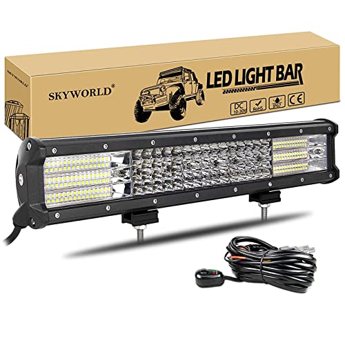 SKYWORLD Led Arbeitsscheinwerfer Bar mit 12V kabelbaum, 17 Zoll 46cm 450W Zusatzscheinwerfer LED Scheinwerfer Auto LED Arbeit Licht Bar Wasserdicht Lightbar für 4x4 Offroad SUV UTV ATV KFZ Traktor SKYWORLD Led Arbeitsscheinwerfer Bar mit 12V kabelbaum, 17 Zoll 46cm 450W Zusatzscheinwerfer LED Scheinwerfer Auto LED Arbeit Licht Bar Wasserdicht Lightbar für 4x4 Offroad SUV UTV ATV KFZ Traktor von SKYWORLD