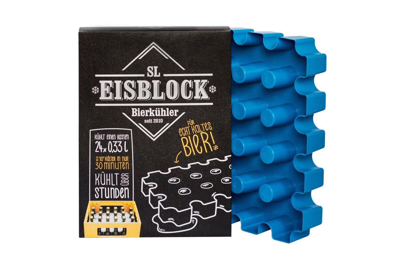 SL Eisblock Outdoor-Flaschenkühler Flaschenkühler SL Eisblock", Eiswürfelform, Eisbehälter, stabil, mehrfach verwendbar" von SL Eisblock