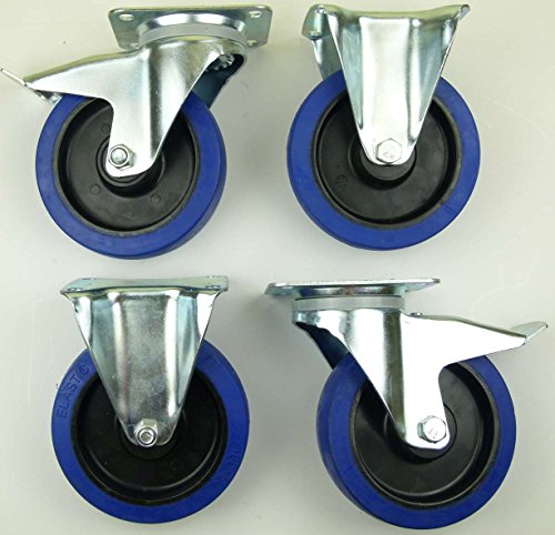1 Satz 160mm Blue Wheels Lenkrollen mit Bremse/Feststellbremse + Bockrollen Transportrollen Blau 300kg / Rad - INDUSTRIEQALITÄT (2x Brems + 2x Bock) 1 Satz 160mm Blue Wheels Lenkrollen mit Bremse/Feststellbremse + Bockrollen Transportrollen Blau 300kg / Rad - INDUSTRIEQALITÄT (2x Brems + 2x Bock) von SL-Rollen