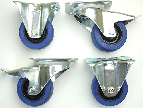 1 Satz 80mm Blue Wheels Lenkrollen Transportrollen mit Feststellbremse + Bockrollen 140kg / Rad - INDUSTRIEQALITÄT (2x Brems + 2x Bock) 1 Satz 80mm Blue Wheels Lenkrollen Transportrollen mit Feststellbremse + Bockrollen 140kg / Rad - INDUSTRIEQALITÄT (2x Brems + 2x Bock) von SL-Rollen
