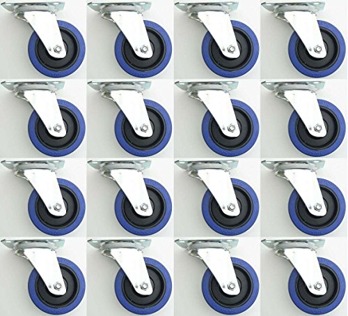 16 Stück 100mm Blue Wheels Lenkrollen Transportrollen, Elastik-Rad blau 180kg / Rad - INDUSTRIEQALITÄT (16 x Lenk) 16 Stück 100mm Blue Wheels Lenkrollen Transportrollen, Elastik-Rad blau 180kg / Rad - INDUSTRIEQALITÄT (16 x Lenk) von SL-Rollen