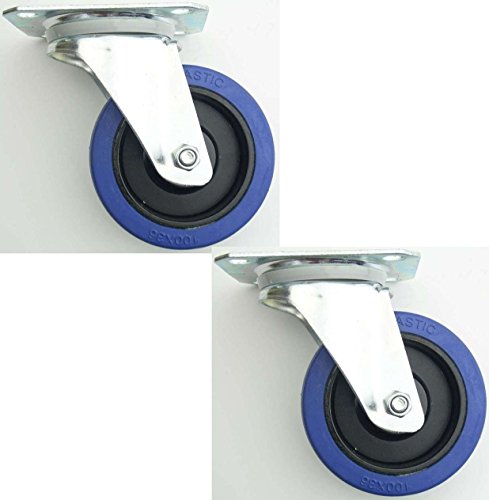 2 Stück 100mm Blue Wheels Lenkrollen Transportrollen, Elastik-Rad blau 180kg / Rad - INDUSTRIEQALITÄT (2 x Lenk) 2 Stück 100mm Blue Wheels Lenkrollen Transportrollen, Elastik-Rad blau 180kg / Rad - INDUSTRIEQALITÄT (2 x Lenk) von SL-Rollen