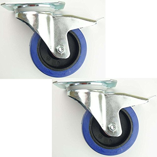2 Stück 100mm Blue Wheels Lenkrollen Transportrollen mit Bremse/Feststellbremse. Elastik-Rad blau, 180kg / Rad - INDUSTRIEQALITÄT (2 x Brems) 2 Stück 100mm Blue Wheels Lenkrollen Transportrollen mit Bremse/Feststellbremse. Elastik-Rad blau, 180kg / Rad - INDUSTRIEQALITÄT (2 x Brems) von SL-Rollen