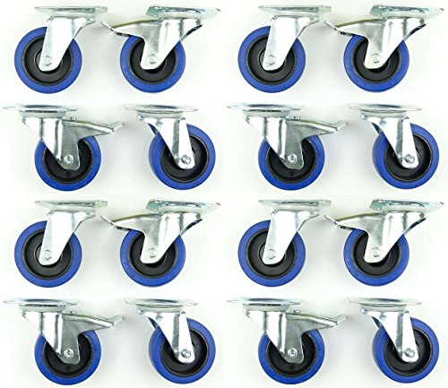 4 Satz 100mm Blue Wheels Tranposrtrollen Lenkrollen mit/ohne Feststellbremse/Bremse, Elastik-Rad blau, 180kg/Rad - INDUSTRIEQALITÄT (8x Brems + 8x Lenk) 4 Satz 100mm Blue Wheels Tranposrtrollen Lenkrollen mit/ohne Feststellbremse/Bremse, Elastik-Rad blau, 180kg/Rad - INDUSTRIEQALITÄT (8x Brems + 8x Lenk) von SL-Rollen