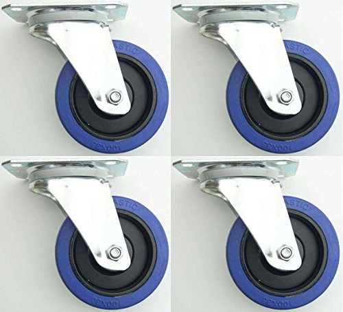 4 Stück 100mm Blue Wheels Lenkrollen Transportrollen, Elastik-Rad blau 180kg / Rad - INDUSTRIEQALITÄT (4 x Lenk) 4 Stück 100mm Blue Wheels Lenkrollen Transportrollen, Elastik-Rad blau 180kg / Rad - INDUSTRIEQALITÄT (4 x Lenk) von SL-Rollen