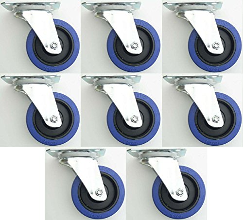 8 Stück 100mm Blue Wheels Lenkrollen Transportrollen, Elastik-Rad blau 180kg / Rad - INDUSTRIEQALITÄT (8 x Lenk) 8 Stück 100mm Blue Wheels Lenkrollen Transportrollen, Elastik-Rad blau 180kg / Rad - INDUSTRIEQALITÄT (8 x Lenk) von SL-Rollen