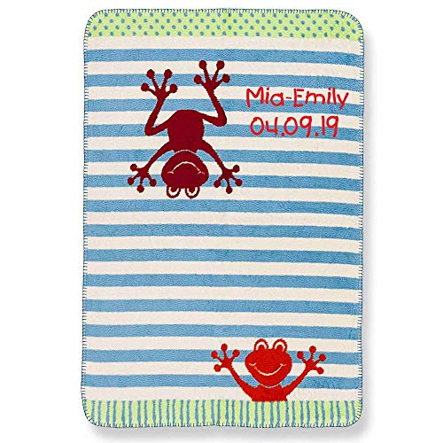 Babydecke mit Namen Datum bestickt Decke 75x100 cm Froschi Frosch Frösche rot Geschenk zur Taufe zur Geburt Kinderdecke Kuscheldecke Babydecke mit Namen Datum bestickt Decke 75x100 cm Froschi Frosch Frösche rot Geschenk zur Taufe zur Geburt Kinderdecke Kuscheldecke von SL-Store GbR