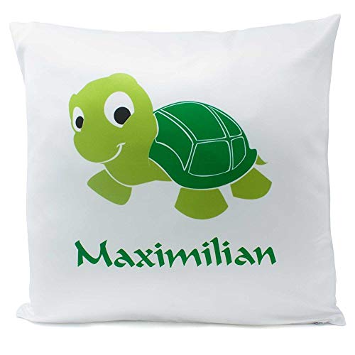SL-Store GbR Kissen mit Namen Geburt Schildkröte 40x40 cm inkl. Füllung Kuschelkissen, Kissen Farbe:Vorderseite weiß/RS blau SL-Store GbR Kissen mit Namen Geburt Schildkröte 40x40 cm inkl. Füllung Kuschelkissen, Kissen Farbe:Vorderseite weiß/RS blau von SL-Store GbR