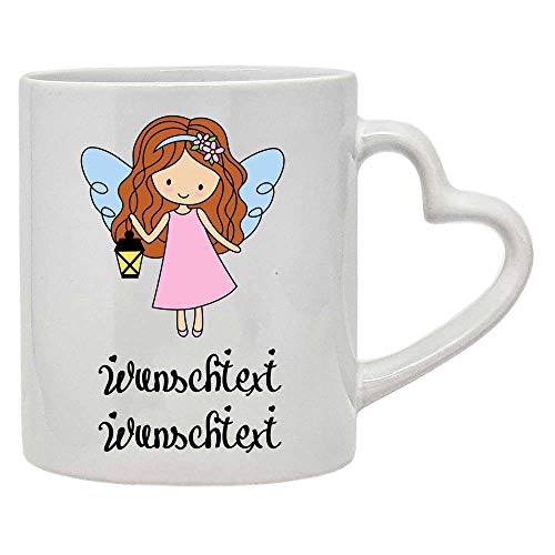 Tasse Herztasse mit Namen Datum/Wunschtext Liebe Schutzengel rote Haare 270 ml weiß spülmaschinengeeignet von SL-Store GbR