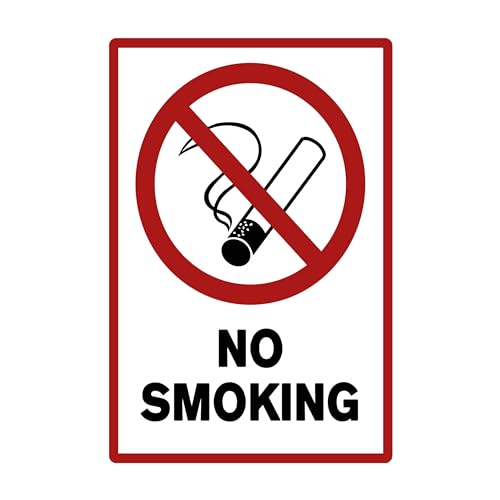SL group - 1 Schild "No Smoking/Rauchen verboten" 20 x 30 cm aus stabiler PVC Kunststoff-Platte - Rauchverbot im Innen- & Außenbereich - Verbotsschild für nicht Rauchen im gesamten Gebäude von SL group
