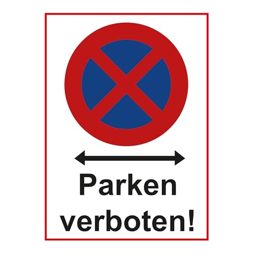 SL group - 1 Schild "Parken verboten!" 20 x 30 cm aus stabiler PVC Kunststoff-Platte - Halteverbotsschild für Garage, Einfahrt & Parkplatz - Halteverbot-Schild für Privatgrundstück & Privat-Gelände von SL group