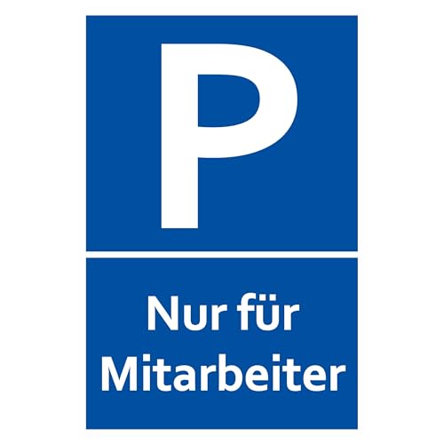SL group - 1 Schild "Parkplatz - Nur für Mitarbeiter" 20 x 30 cm aus stabiler PVC Kunststoff-Platte - Parkplatzschild für Mitarbeiterparkplatz - Parken erlaubt nur für Angestellte & Mitarbeiter von SL group