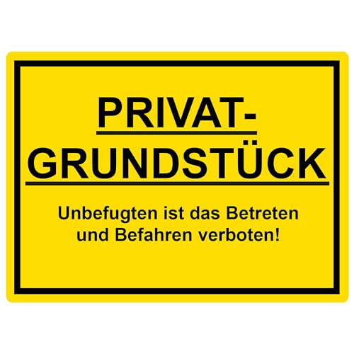 SL group - 1 Schild "Privatgrundstück" 30 x 20 cm aus stabiler PVC Kunststoff-Platte - Hinweisschild Unbefugten ist das Betreten und Befahren verboten! - Warnschild für kein Zutritt u. Durchgang von SL group