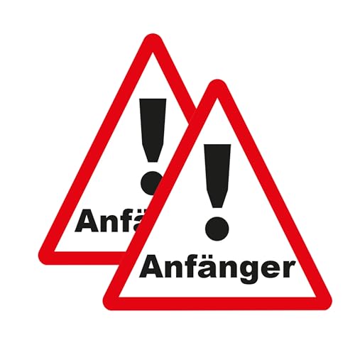 SL group - 2 Aufkleber "Achtung Anfänger" in 15 x 15 cm aus hochwertiger Magnet-Folie - Vorsicht Fahranfänger Warntafel für Auto, Lkw & Wohnmobil magnetisch - Hinweis-Magnet-Schild für Pkw-Fenster von SL group