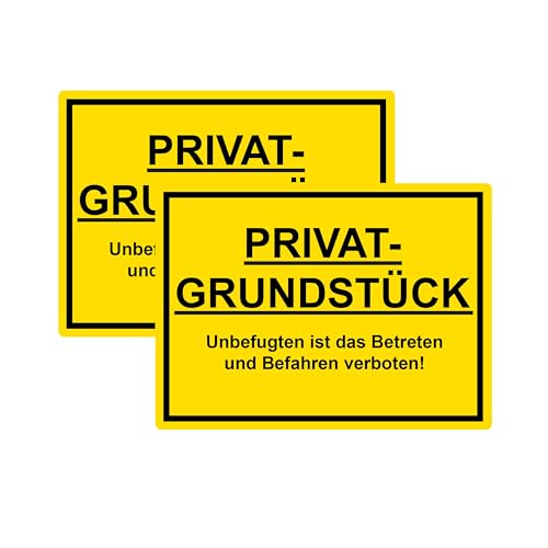 SL group - 2 Schilder "Privatgrundstück" 30 x 20 cm aus stabiler PVC Kunststoff-Platte - Hinweisschild Unbefugten ist das Betreten und Befahren verboten! - Warnschild für kein Zutritt u. Durchgang von SL group