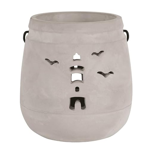 Beton Windlichter 12 cm/h grau (Leuchtturm) von SL. Geschenke