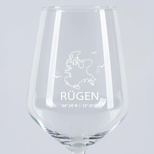 SL. Geschenke Weinglas mit Designs (Insel Rügen) von SL. Geschenke