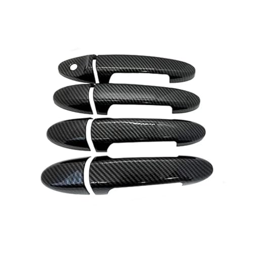 SLAHAJ Griffverkleidung Türgriffabdeckung Carbon Fiber Chrom Für Ford Escape MK1 MK2 2001-2012 2002 2003 Aufkleber Anti-Scratch-Trim-Set Auto Außentür Griff(Carbon Fiber) von SLAHAJ