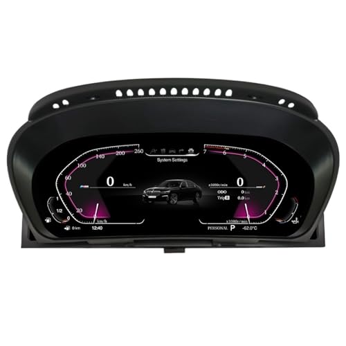 Tachometer Passend für BMW X5 X6 E70 E71 12,3 Zoll LCD-Dashboard-Panel Digitales Kombiinstrument Cockpit HUD Drehzahlmesser Touch-Screen(For X5 E70) von SLAHAJ
