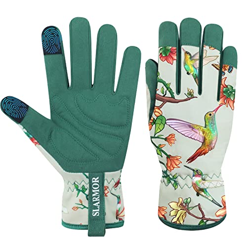 SLARMOR-Gartenhandschuhe-Damen, Mikrofaser-Material mit Touchscreen-Funktion, ideal-für-Gartenarbeit, Reinigung, Camping & Landschaftsgestaltung, perfektes Garten Geschenk für Frauen von SLARMOR