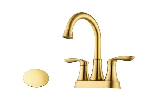 2-Griff-Toilette Wasserhahn gebürstet Nickel Waschbecken Wasserhahn mit Metallpop-up-Abfluss und Wasserhahnversorgungsleitungen, Chrom-Badezimmer Wasserhahn 2-Griff-Toilette Wasserhahn gebürstet Nickel Waschbecken Wasserhahn mit Metallpop-up-Abfluss und Wasserhahnversorgungsleitungen, Chrom-Badezimmer Wasserhahn von SLCHJX