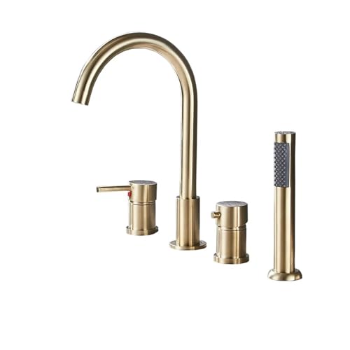 4 stücke kupfer badezimmer badewanne wasserhahn bad wasserhahn deck montiert handheld wanne mixer wasserhahn kalt warm mixer wasserhahn mit handbrause, armaturen für badezimmer waschbecken 4 stücke kupfer badezimmer badewanne wasserhahn bad wasserhahn deck montiert handheld wanne mixer wasserhahn kalt warm mixer wasserhahn mit handbrause, armaturen für badezimmer waschbecken von SLCHJX