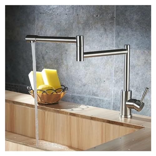 Aus Edelstahl Potfüller Wasserhahn mit zwei Gelenkschwingen und Belüftungsdeck -Küchenmixer, Küchenspüle Wasserhahn von SLCHJX