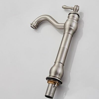Badezimmer Wasserhahn antikes Messing Badezimmer Basin Wasserhahn Kalt und Heißwassermischer Waschbecken Tippdeck montiertes schwarzes Öl gebürstet (Farbe: Nickel), Chrom Badezimmer Wasserhahn von SLCHJX