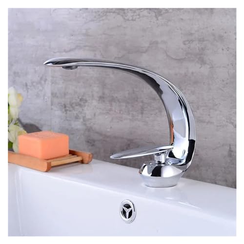 Becken Wasserhahn Nickel/Schwarzöl gebürstet/Chrom Badezimmer Wasserhahn Basin Kabel Drehen Sie eingriff ein Griff Heißer und kaltes Wassermischer Haken Kran, Wasserhähne für Waschbecken Waschbecken von SLCHJX