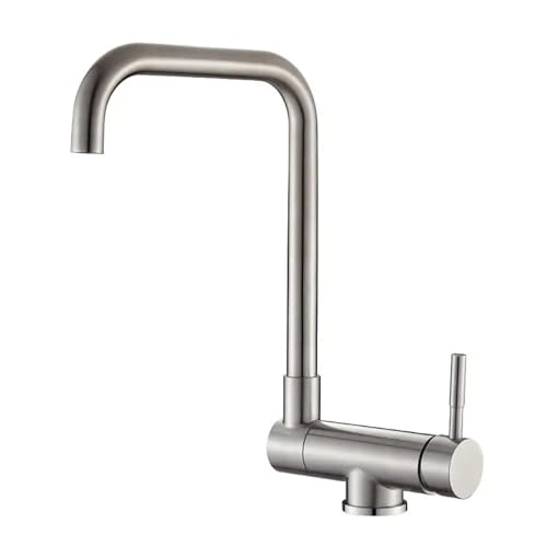 Edelstahl Küche Wasserhahn Klappmischer 360 Grad Schwenk ein Griff Nickel Küchenspüle, Wasserhähne für Waschbecken von SLCHJX