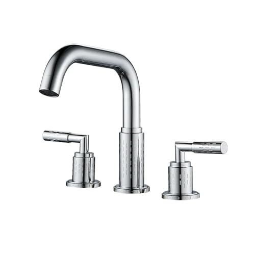 Gebürstete goldene Messing weit verbreitete Waschbecken Wasserhahn Doppelgriff Eins Ausgussmixer Tap Taillierung Kaltes heißes Wasser Kranhahn, Küchenspüle Wasserhahn Gebürstete goldene Messing weit verbreitete Waschbecken Wasserhahn Doppelgriff Eins Ausgussmixer Tap Taillierung Kaltes heißes Wasser Kranhahn, Küchenspüle Wasserhahn von SLCHJX