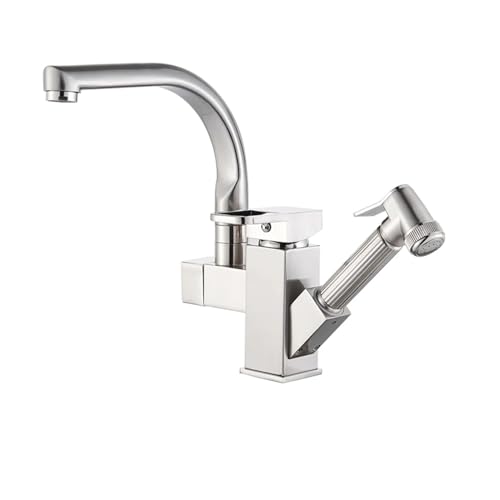 Küchenarmatur matt schwarz ausziehen Bidet Spray Heißer und kalter Wassermischer 3 360 Grad Rotationsspüle Kran, Küchenspüle Wasserhahn von SLCHJX