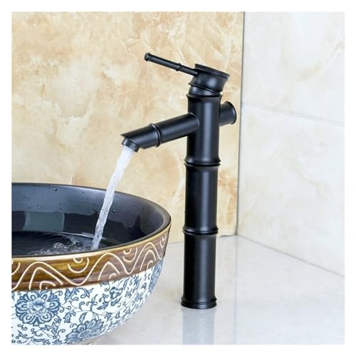 Küchenspüle Wasserhahn fester Messing Schwarzer Badezimmerbeckenmischer Tap Tipphahn Wasserhahn, Wasserhähnen für Waschbecken von SLCHJX