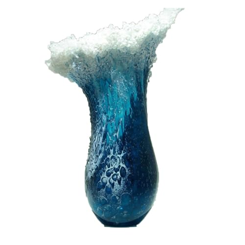 Majestic Wavy Vase Moderne Ozeanblaue Blume Vase Desktop Kreaktive Harz Blumentisch Tisch Zentrepien Home Office Dekor von SLCHJX