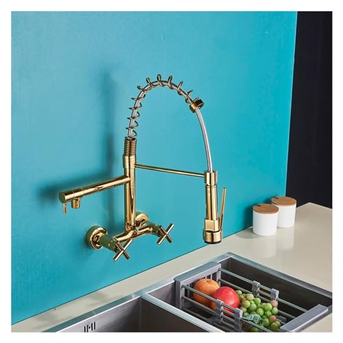Matt schwarze wand montierte küchenarmatur heiße kalte Wassermischer TAP kompatibel mit Küche Pull Down Spray 360 Rotation Küchenmischer Haken, Küchenspüle Wasserhahn Matt schwarze wand montierte küchenarmatur heiße kalte Wassermischer TAP kompatibel mit Küche Pull Down Spray 360 Rotation Küchenmischer Haken, Küchenspüle Wasserhahn von SLCHJX