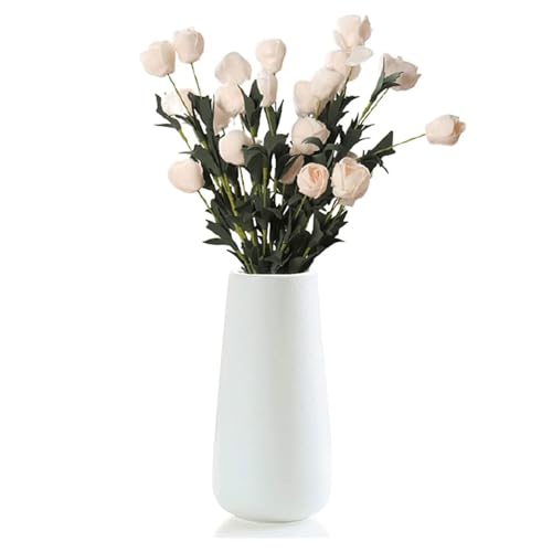 Matte Keramik Vase Decor Wohnzimmer Moderne Klassische Blumenvase für Büro Kamin Schlafzimmer Küchentisch Mittelstücke von SLCHJX