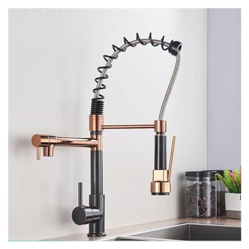 Roségold Frühling Küchenarmatur Down Küchenspüle Dual Drehausgang Küchenmischer Wasserhahn Heißer und kaltes Wassermixer Wasserhahn, Chrom -Badezimmer Wasserhahn Roségold Frühling Küchenarmatur Down Küchenspüle Dual Drehausgang Küchenmischer Wasserhahn Heißer und kaltes Wassermixer Wasserhahn, Chrom -Badezimmer Wasserhahn von SLCHJX