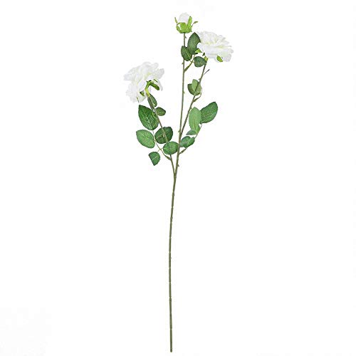 SLCHJX 5pcs 3 Köpfe künstliche Rose gefälschte Blumen für Hochzeitsfeier Brautdekoration Dekorationen rosa (weiß) von SLCHJX