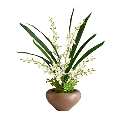 SLCHJX Faux Blumen Orchidee Künstliche Blumen in Topf Orchideenpflanzen Gefälschte Pflanzen realistische Orchideen für Wohnkultur Indoor gefälschte Blumenarrangement für jeden Anlass, a (b) von SLCHJX