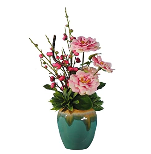 SLCHJX Gefälschte Pflanzen Arrangement Gefälschte Blume künstliche Blumen Künstliche Pflanzen Bonsai Künstliche Blumen in Keramikvase für Home Tischdekor Party Dekor (a) von SLCHJX