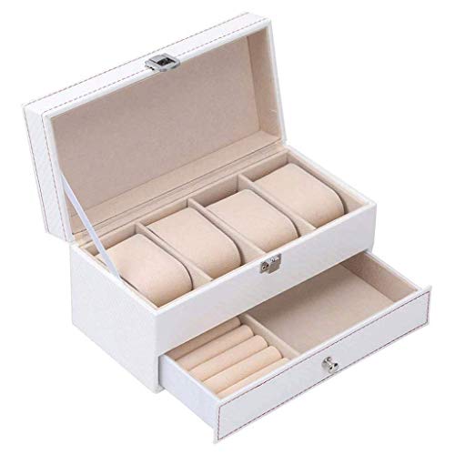 SLCHJX Schmuckschatulle - Doppelschicht Schmuckschachtel Schmuckstaierbox Einfache Packung Aufbewahrungsschachtel (Farbe: OneColor), -7707 von SLCHJX