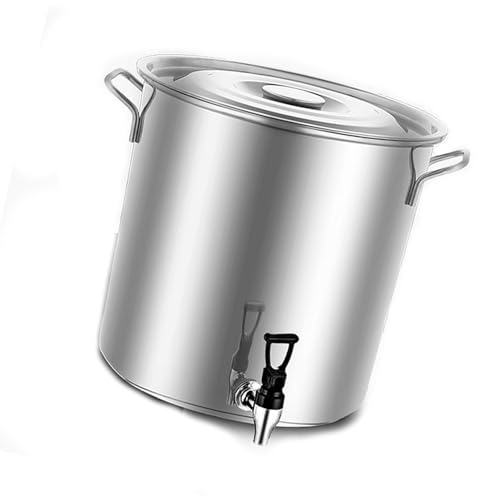 Stock Topf mit Zapfen - Edelstahl -Stahlstock - großer Stock Topf mit Deckel, verdickter Suppe mit großer Kapazität, Restaurant Kräutertee Eimer Milk Eimer heißer Wasserschale (ein Col Stock Topf mit Zapfen - Edelstahl -Stahlstock - großer Stock Topf mit Deckel, verdickter Suppe mit großer Kapazität, Restaurant Kräutertee Eimer Milk Eimer heißer Wasserschale (ein Col von SLCHJX