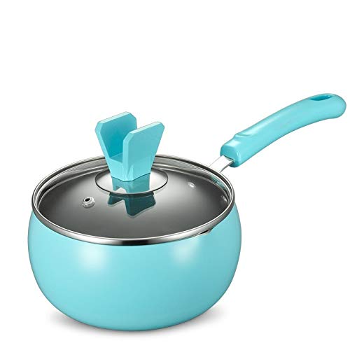 Touchs -Tächen -Topf mit Glasdeckel mit Glasdeckel mit langem hitzebeständigem Griff für Küchen- oder Restaurantmilchpfanne/Topf (Blu) von SLCHJX