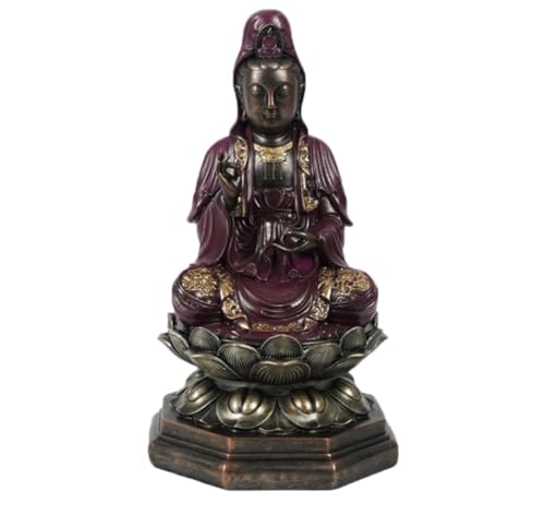 Wandlampe Buddha Ornament Figur, 12,9 Zoll Buddha Statuen Skulpturen Harz Buddha Statue Home Decor Ornament Garten Buddha Statue (b) Halterung Licht von SLCHJX
