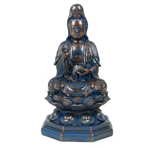 Wandlampe Buddha Ornament Figur, 12,9 Zoll Buddha Statuen Skulpturen Harz Buddha Statue Home Decor Ornament Garten Buddha Statue (b) Halterung Licht von SLCHJX