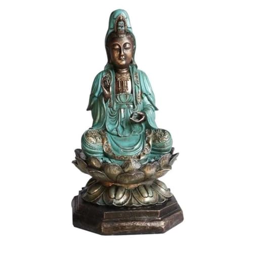 Wandlampe Buddha Ornament Figur, 12,9 Zoll Buddha Statuen Skulpturen Harz Buddha Statue Home Decor Ornament Garten Buddha Statue (b) Halterung Licht von SLCHJX