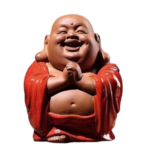 Wandlampe Buddha Ornament Figur, lachende Buddha -Statue für Heimat- und Autodekor, Keramik Lucky Happy Buddha Figur, Innenbuddha Dekoration Garten Buddha Statue (D) Bracket Light von SLCHJX